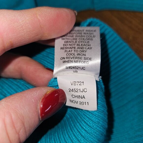 Takeout Teal Blue Cropped Button-Up Short Sleeve Shrug Cardigan Size Large - Picture 4 of 8